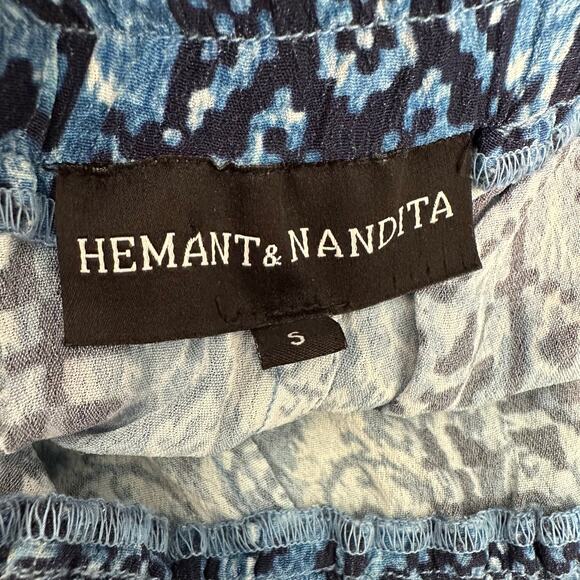 Hemant & Nandita Jogger Pull on Pants Blue S - Picture 2 of 11